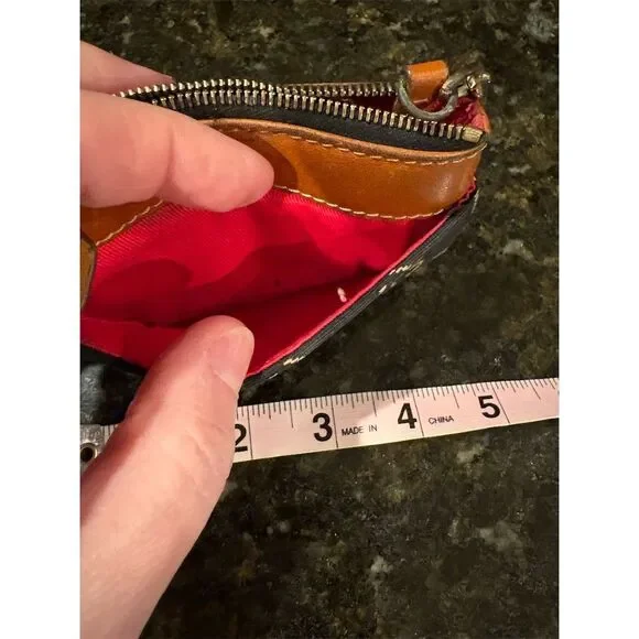 Dooney & Bourke Black Logo Keychain Purse Unisex Compact Size - Picture 3 of 6